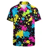 Full Print Neon Painting Abstract Graphic Festival Shirts For Men Short Sleeve Button Down Casual Beach Party Shirt Clothes 1