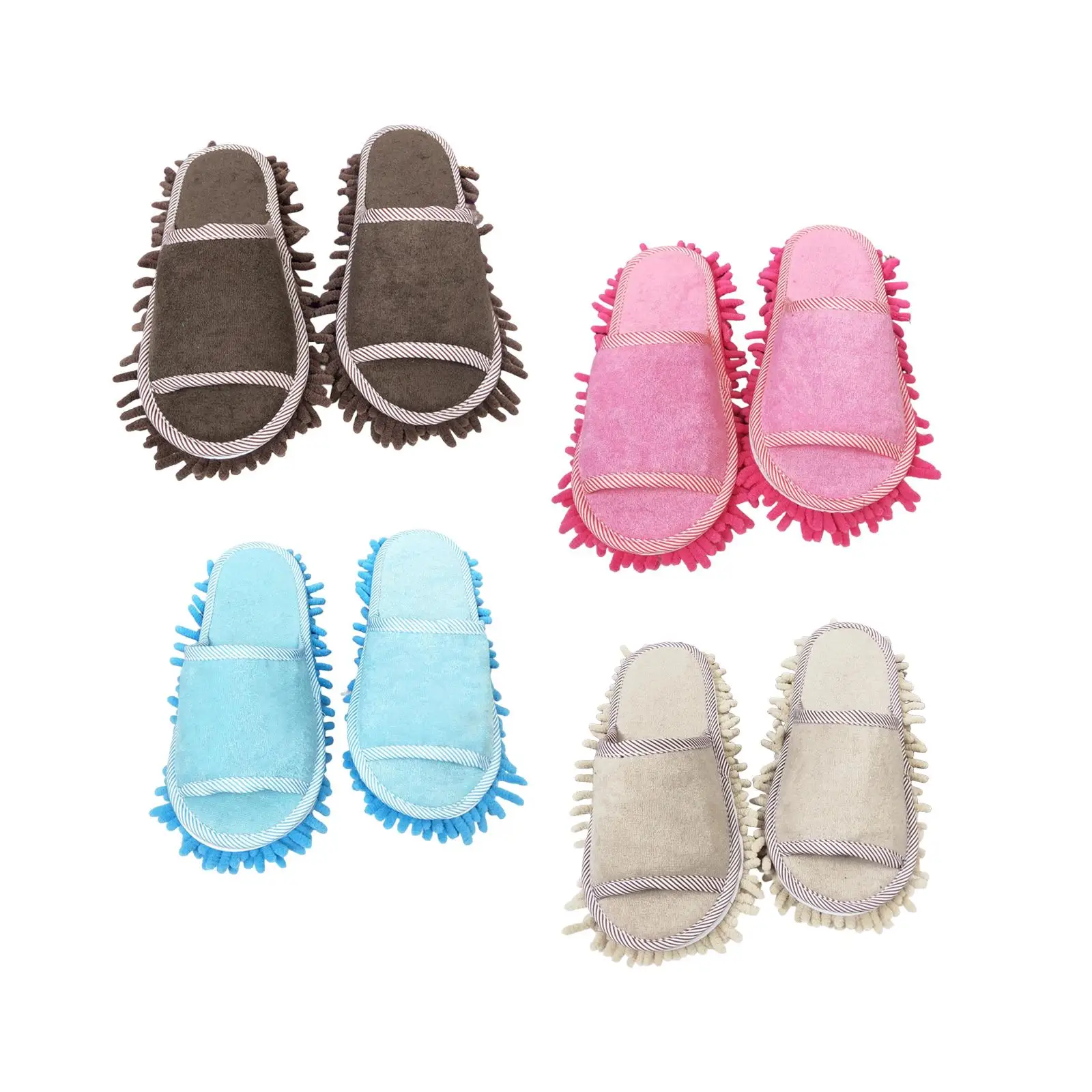 Mop Slippers Floor Cleaning Washable Soft Cleaning Sandals for Dusting Home