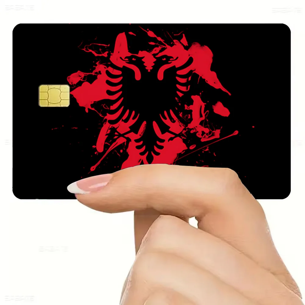 Bank Card Stickers Albania flag Stickers Credit Card Visa Debit Bank Charge Card Bus Metro Waterproof Sticker Decal Decoration