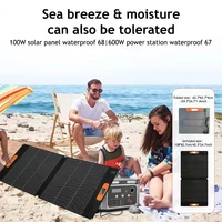 Station d'alimentation portable 600W avec panneau solaire 100W (en option) Générateur solaire 100000MAH pour la maison, la secours domestique, le camping en extérieur et les camping-cars 3