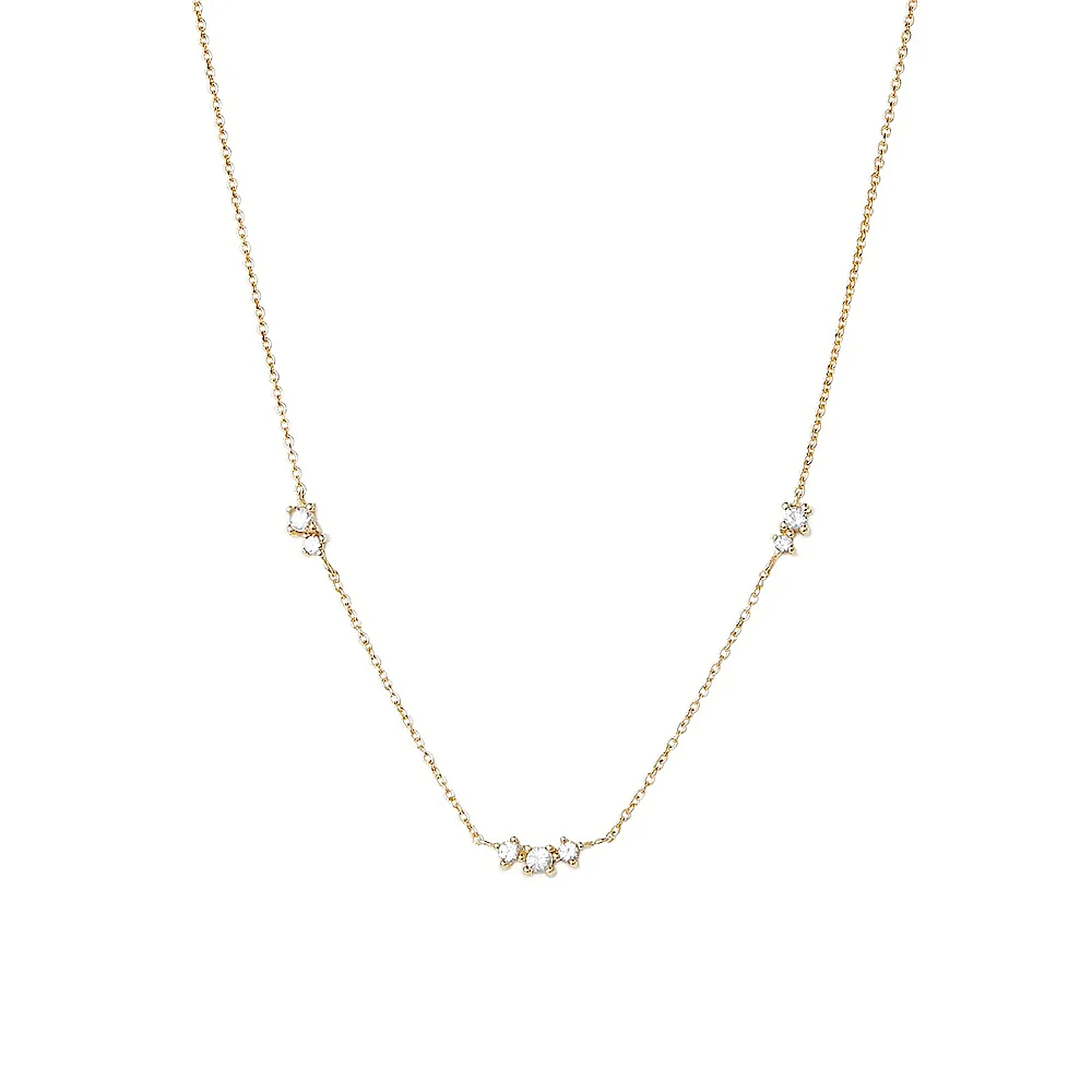 Pendant Necklace Silver Necklace Charms Silver Necklace Silver Pendant Shine Triple Zircon Pendant Necklace 925 Sterling Silver Stacked Daily Match Ladies Versatile Clavicle necklace charms Gift
