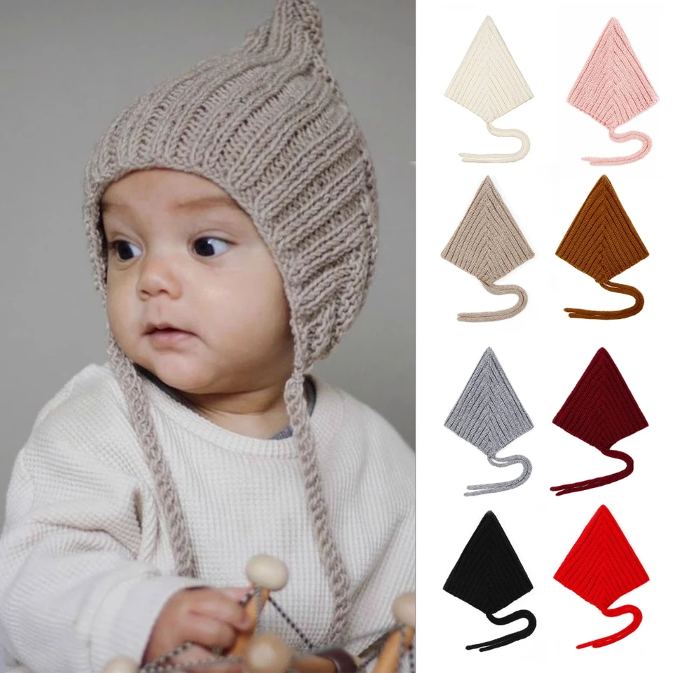 Bonnet Tricoté Chaud Bébé Avec Oreilles - Bonnet Hiver Tendance Garçon Fille 5-18 Mois