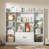 White Kids Bookshelf, Kids Bookcase with 11 Cubbies and 2 Cabinets, Freestanding Book Storage Shelves for Bedroom, Playroom 4