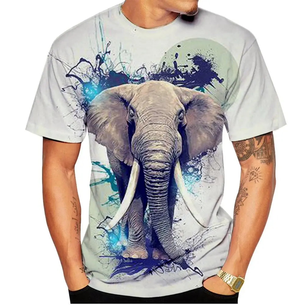 

New Summer Fashion Animal Elephant 3d Printing T-shirt Men's Women's Children's Casual Sports Breathable Lightweight Cool Tops