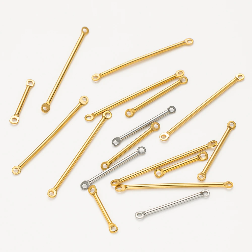 20 Stück Edelstahl-Doppelzylinder-Ohrringverbinder für DIY-Schmuck, einfache handgefertigte Ohrring-Accessoires, Bastelbedarf – Detail 2