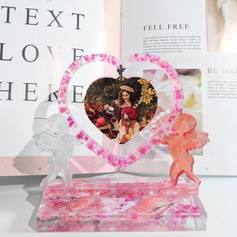 

Heart Resin Frame Mold Cupids Photo Frame Molds Thoughtful Gifts for Valentine Dropship
