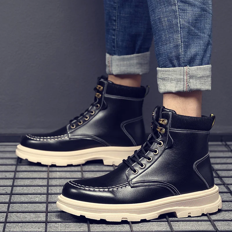 HighQualityMenShoesFashionNewHighTopLeatherBootsClassicBoots