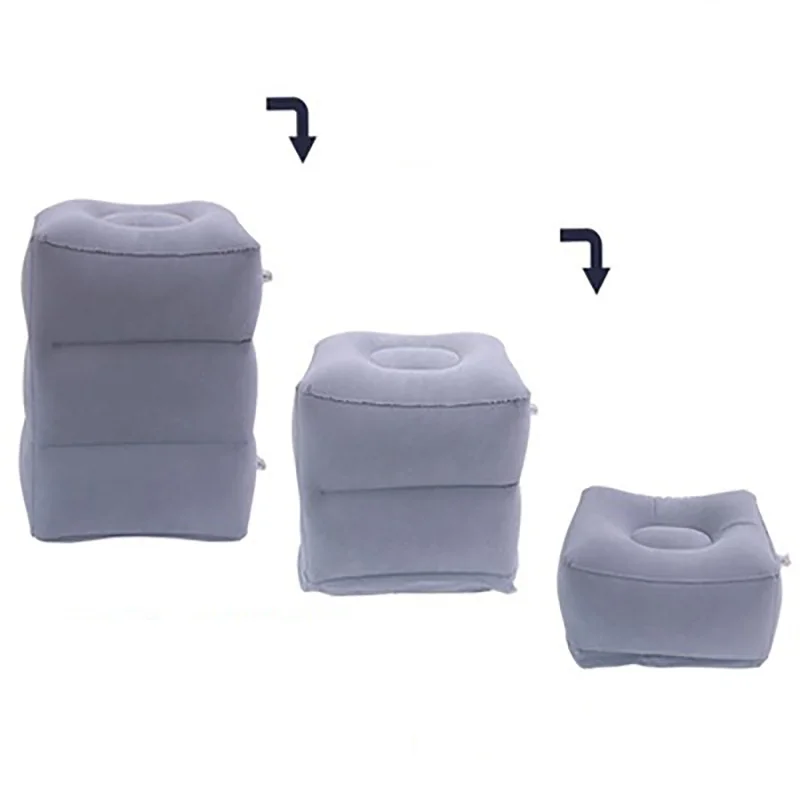 Description Picture 5 of item1/2/3 Layers Self Inflatable Portable Travel Footrest Pillow Airplane Train Car Height Adjustable Flight Sleeping Resting Pad