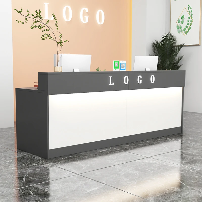 Company Front Desk Reception Desks Commercial Shop Bar Tables Hotel Cash Register Beauty Salon Consultation Reception Counter A