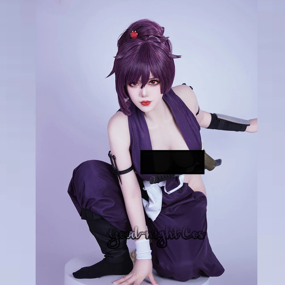 Hell's Paradise: Jigokuraku Yuzuriha of Keishu Purple Cosplay Wigs 35cm Hair