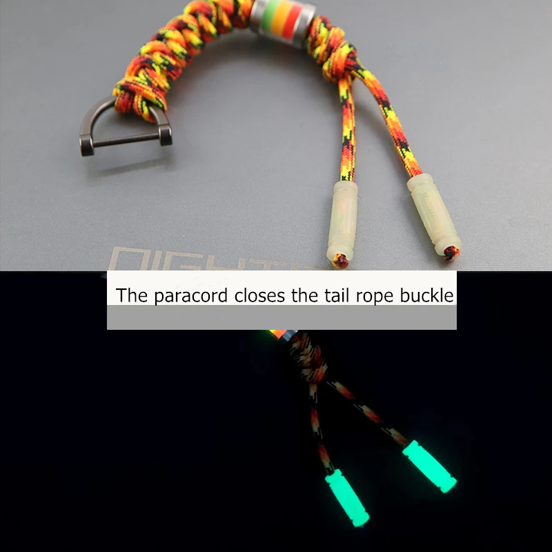 TPU Multifunctional Luminous Rope Tail Open Buckle Night Light Cover Paracord Closure Cap Zipper Pull Handle Tactical Markers