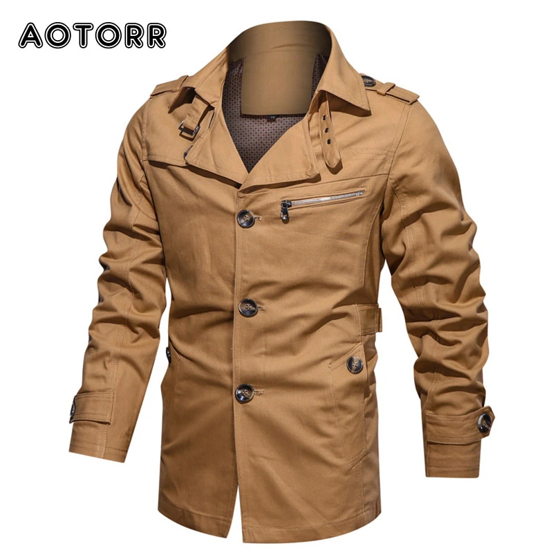 racer jacket Autumn Long Cotton Business Jacket Men New Male Casual Windbreaker Overcoat  Winter Trench Outwear Slim Coat Plus Size 5XL men's winter coats & jackets