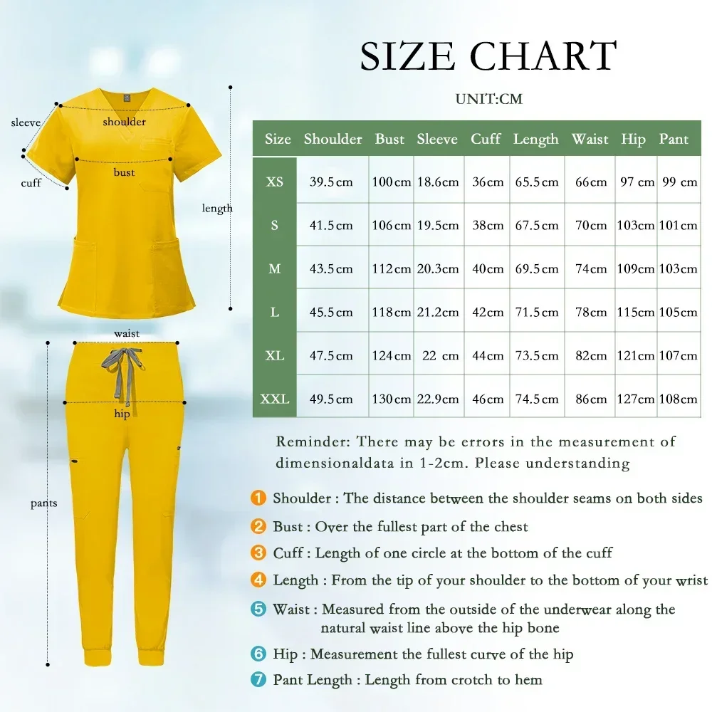 Surgical Uniforms Woman Solid Color Work Suit Medical Scrub Doctors Nurses Hospital Accessories Unisex