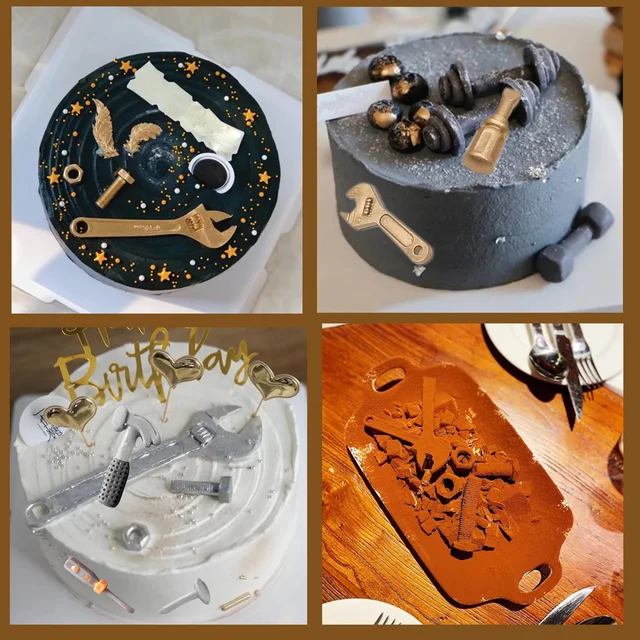 Csavarok Csavarkulccsal Szilikon Penész Kalapács Fondant Penészek Csokoládé Cukorka Agyag Sütés Torta Dekoráció Szerszámok Houseware Gyanta Formák - Image 6