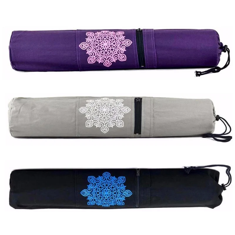 Canvas Practical Yoga Pilates Mat Carry Strap Drawstring Bag Sport Exercise Gym Fitness Backpack for 8mm Yoga Mat 70cm x 16cm yoga mat yoga mat bag