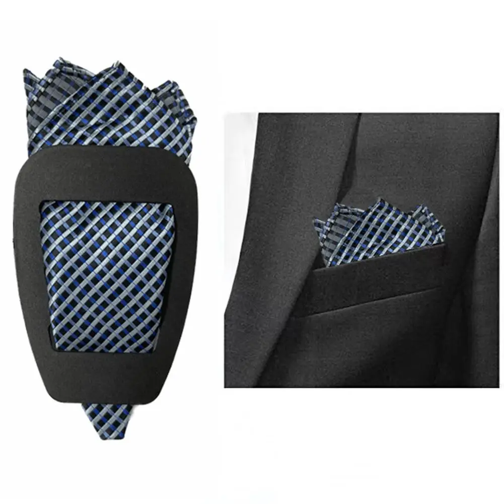 3 Pañuelos De Bolsillo Para Hombre Con Soporte - Accesorio Para Traje, Doblado Y Con Forma