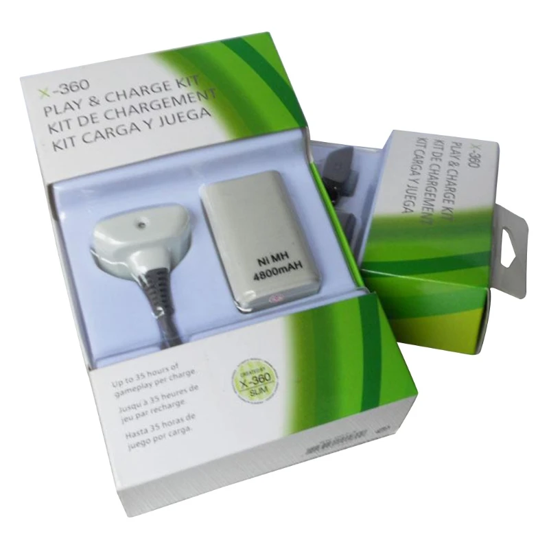 -Xbox360 ޴ Ʈѷ ͸  USB ̺ E65C Ե Xbox360 Ʈѷ 4800mAh ͸ 뷮  ŰƮ