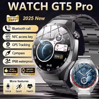 GT5 Pro GPS trajectory Smart Watch Men 1.52" Ultra AMOLED Screen Heart rate BT Call Smartwatch Sport Fitness Waterproof Bracelet