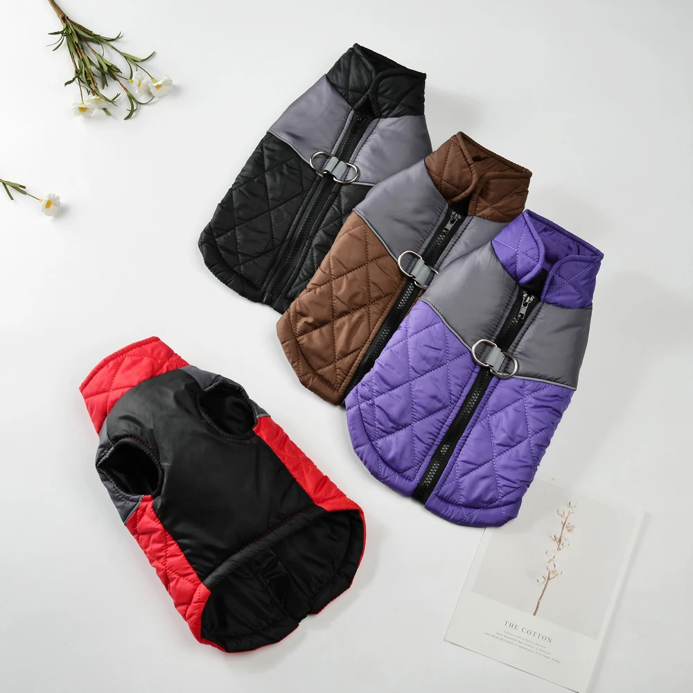 Windproof Reflective Winter Pet Jacket with D-ring