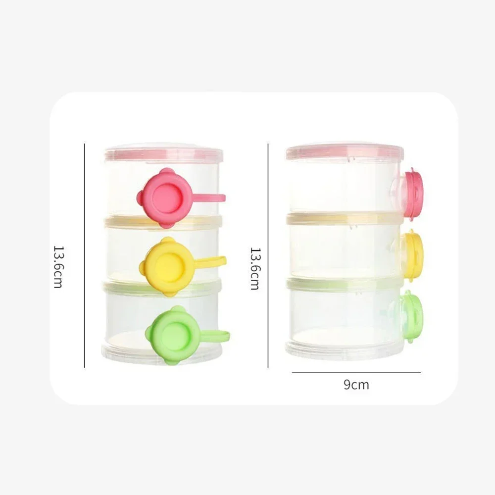 3 Layer 360ML BPA-free Baby Milk Powder Box Food Storage Box Side Open Milk Powder