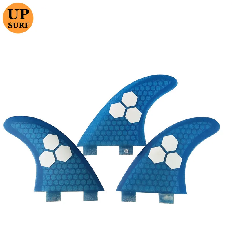 Double Tabs S Fin Wake Board Blue Color Honeycomb Fiberglass Surfboard Fin 3 pcs/set SUP Accessories