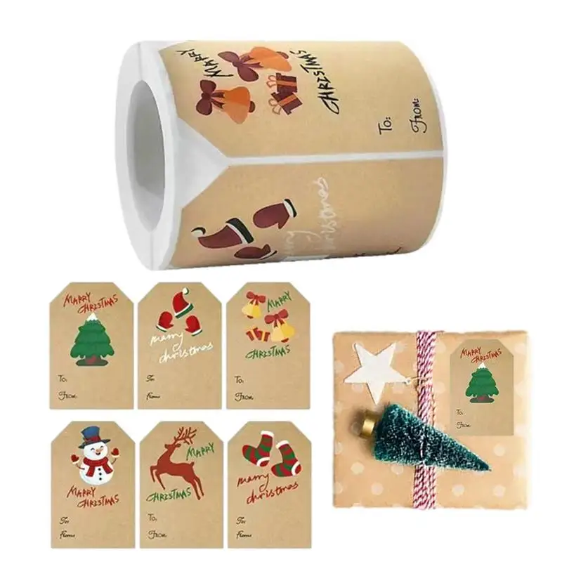 

Наклейки с надписью «Merry Christmas», 250 шт.