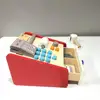 Simulation Market Shopping Cash Register Credit Card Machine Wooden Simulation ATMs Model Children Play House Toys Gift Set 4