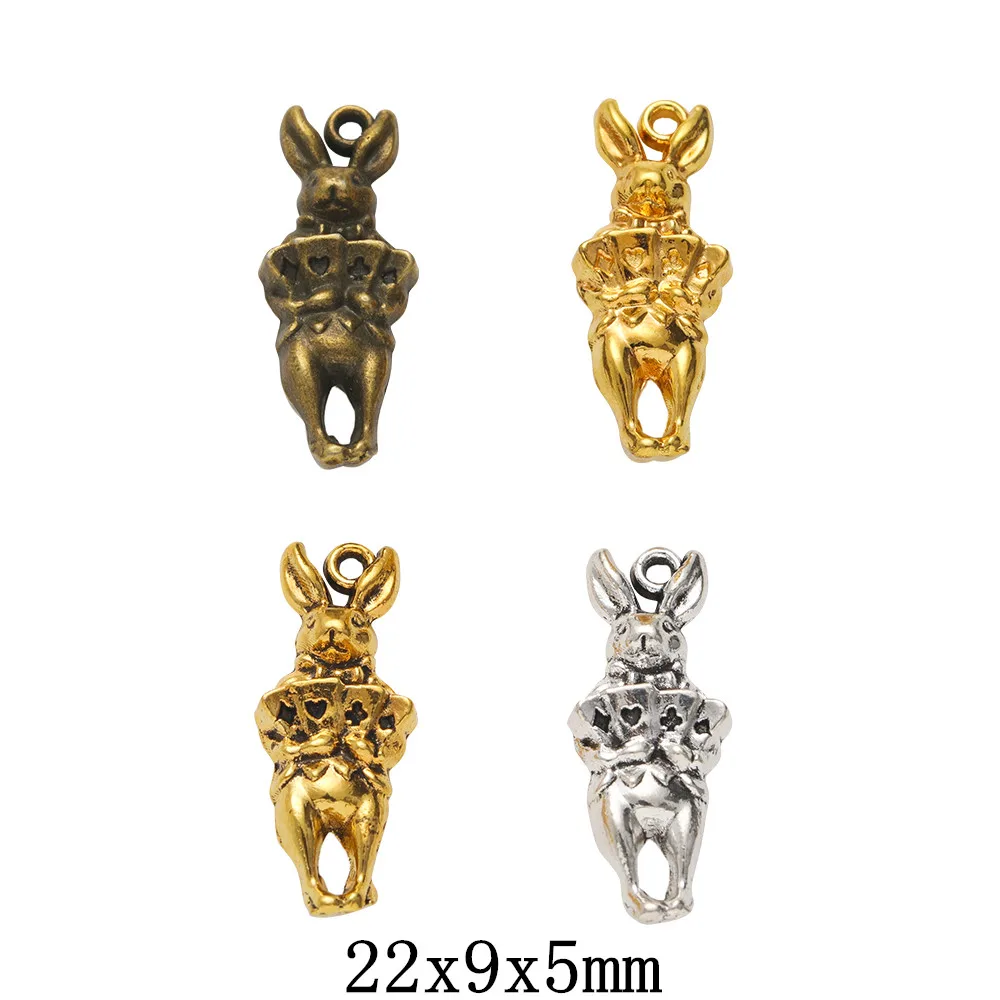 

30pcs rabbit Craft Supplies Charms Pendants for DIY Crafting Jewelry Findings Making Accessory 537