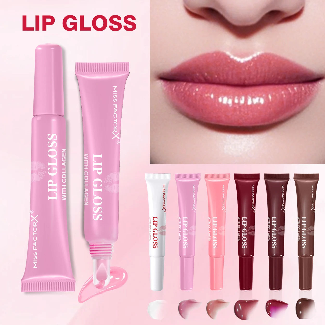 6pcs/box 6-color lip gloss set Unique gift set Long-lasting moisturizing Glossy lip color Valentine’s Day gift Thanksgiving gift 3