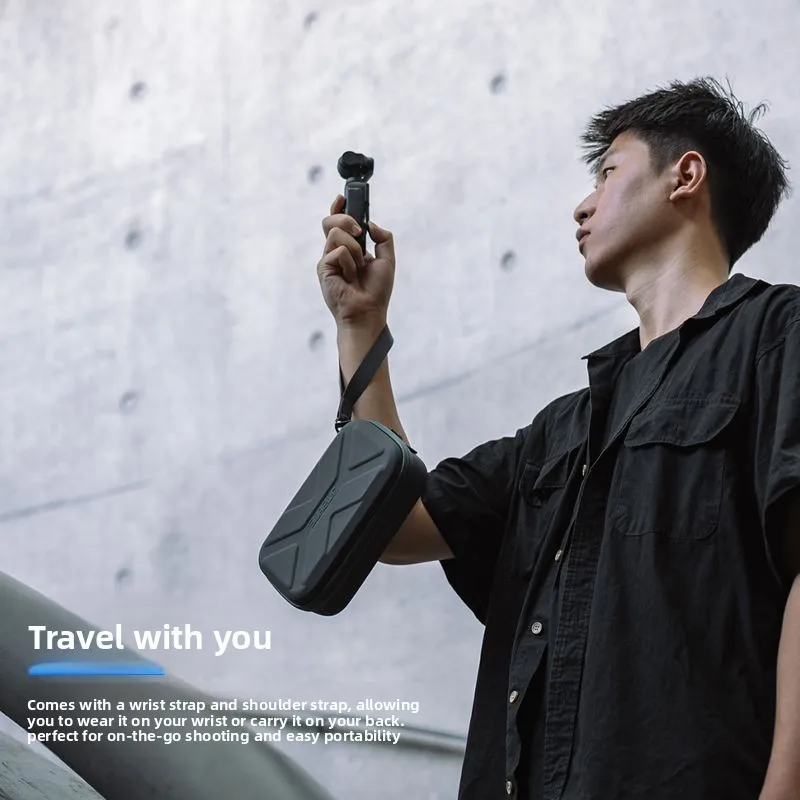 DJI Pocket 3 휴대용 충격 방지 보관 케이스, SD 카드, 마이크 및 카메라 액세서리용 메쉬 포켓이 있는 하드 쉘 여행 가방