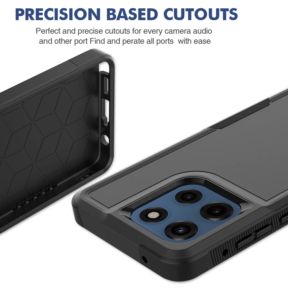 Durable Shockproof Phone Cover with Dual-Layer Protection - TPU/PC Hybrid Armor Shell