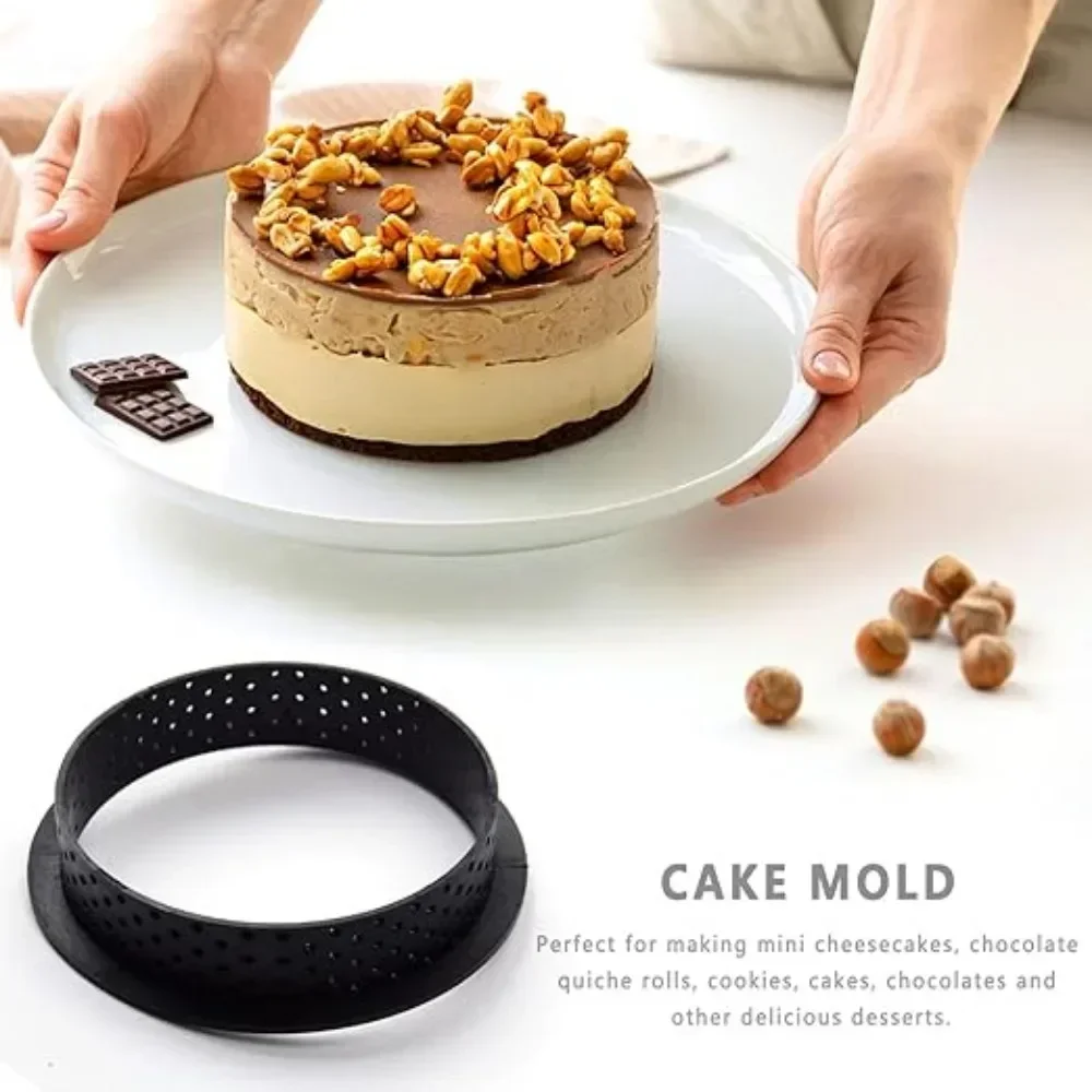 10pcs Mousse Tartlet Moulds Various Shapes Perforated Plastic Dessert Mousse Tart Ring Home DIY Fruit Pie Cake Baking Tools mousse tartlet moulds