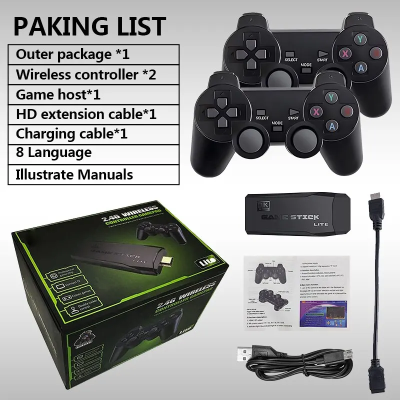 Video Game Console 64GB Built in 14000+ Games Handheld Game