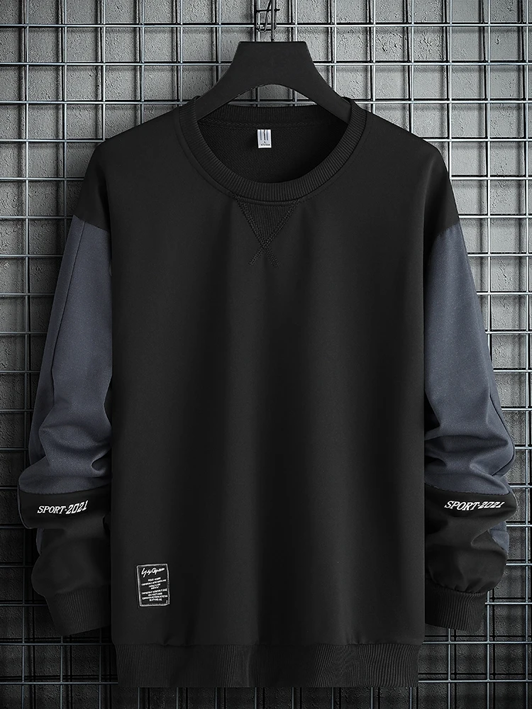 Ropa deportiva al aire libre, jersey de manga larga con cuello redondo, sudadera sin capucha, abrigo para hombre, top versátil informal para primavera y otoño