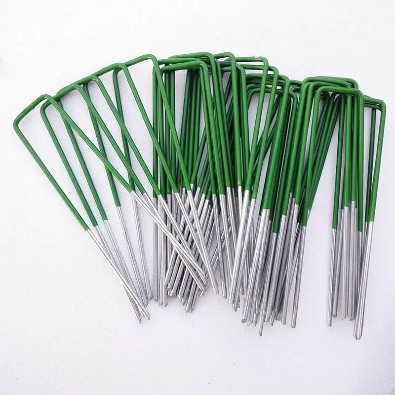 50Pcs Heavy Duty U-Shaped Garden Stakes for Landscape
