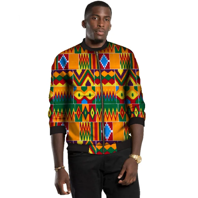 Mannen Afrikaanse Jas Jas Retro Etnische Print Bomber Jacket