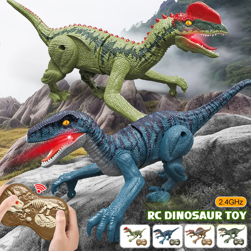 Dinosaur Toys Remote Control RC Electric Walking Jurassic Dinosaur Simulation Velociraptor Toy With LED Light Roaring for Kids 2