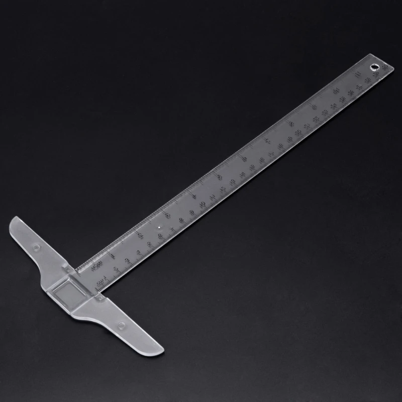 

DONG 30cm/12" Plastic T-Square Metric Ruler inch Double Side Scale Measuring Tools