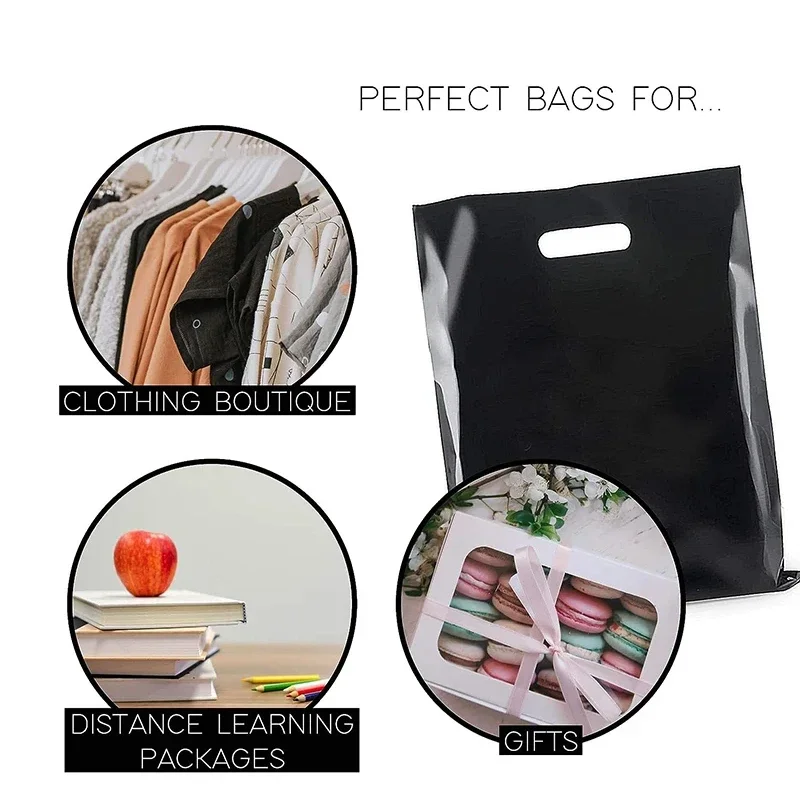 50/100 pezzi sacchetto di plastica personalizzato per lo shopping