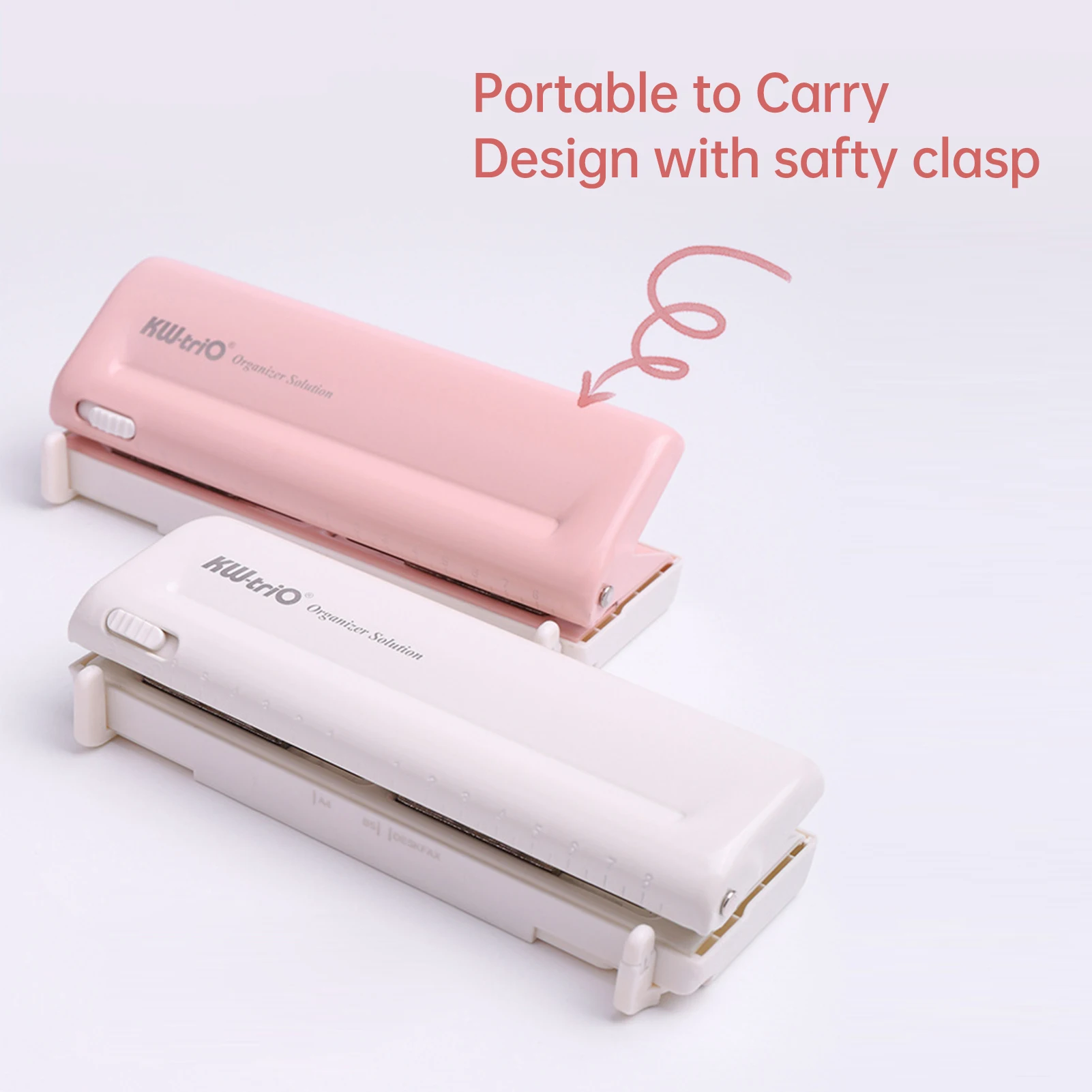 KW-triO Adjustable 6-Hole Desktop Punch Puncher for A4/A5/A6/A7/B5/Personal/Deskfax Dairy Planner Organizer 10 Sheet Capacity