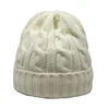 Warm Winter Skull Cap Fleece Inside Women Hats Cable Knitted Beanies Neon Yellow White Black Red Fluoresce Orange Fashion Colors 4