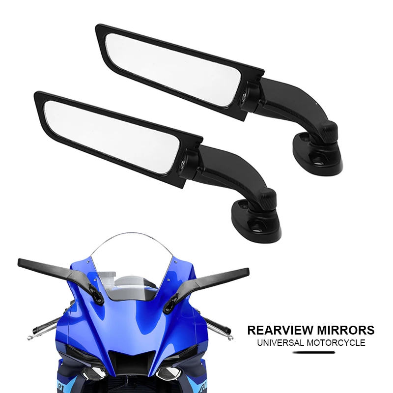 Motorcycle Mirrors Stealth Winglets Mirror To Rotate Adjustable Mirrors For YAMAHA YZF R6 R25 R3 R125 R15 For Suzuki GSXR 600