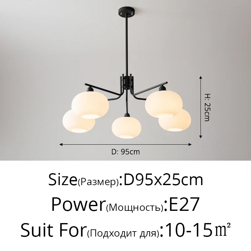 Antique Persimmon Chandelier Nordic Style Living Room Pendant Lamp Dining Room Bedroom LED Lamp Restaurant Chandelier Green