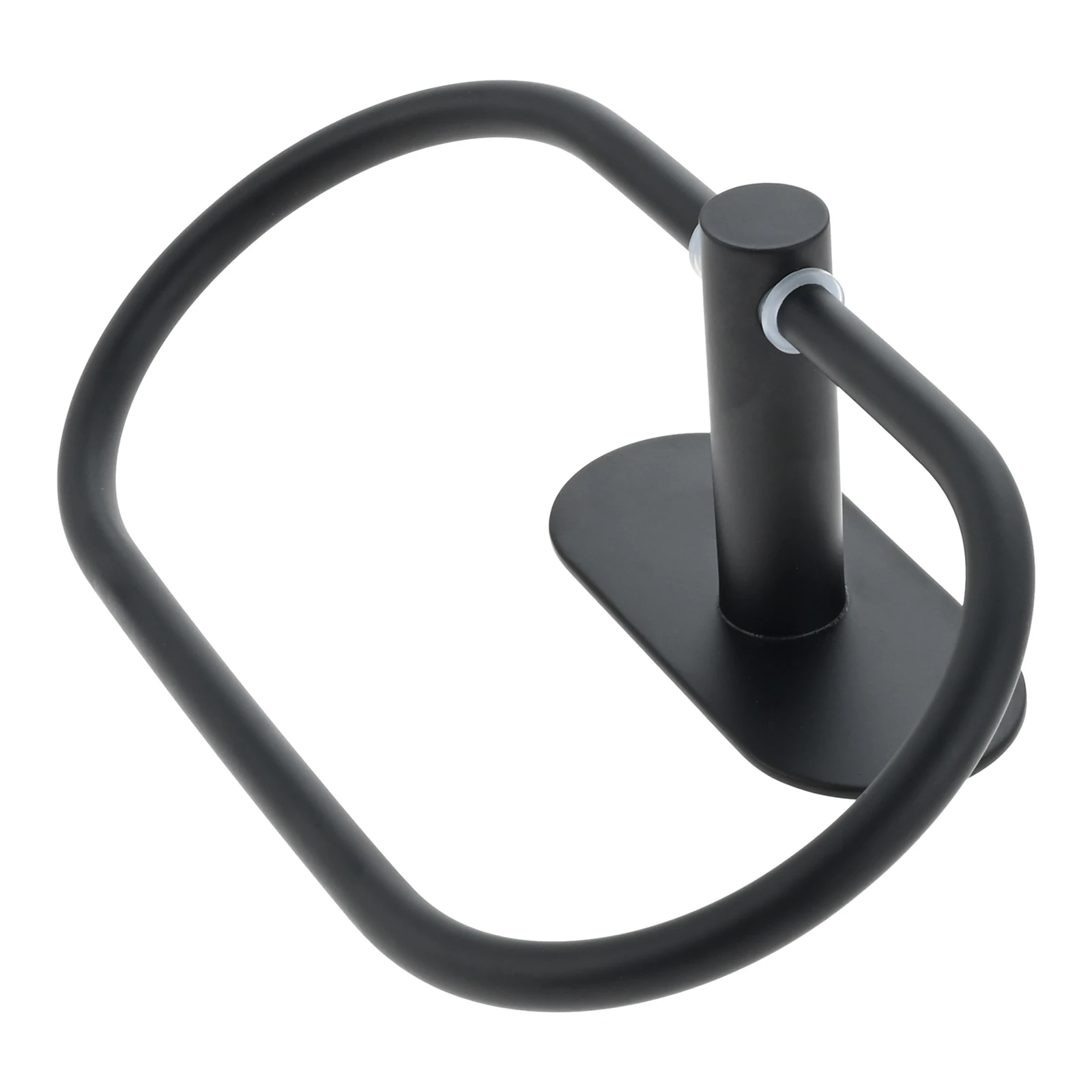 1pc Self-Adhesive Towel Ring Bathroom Simple Stainless Steel Wall Mounted Towels Rack Holder Hanger Storage Hanging Shelf Black