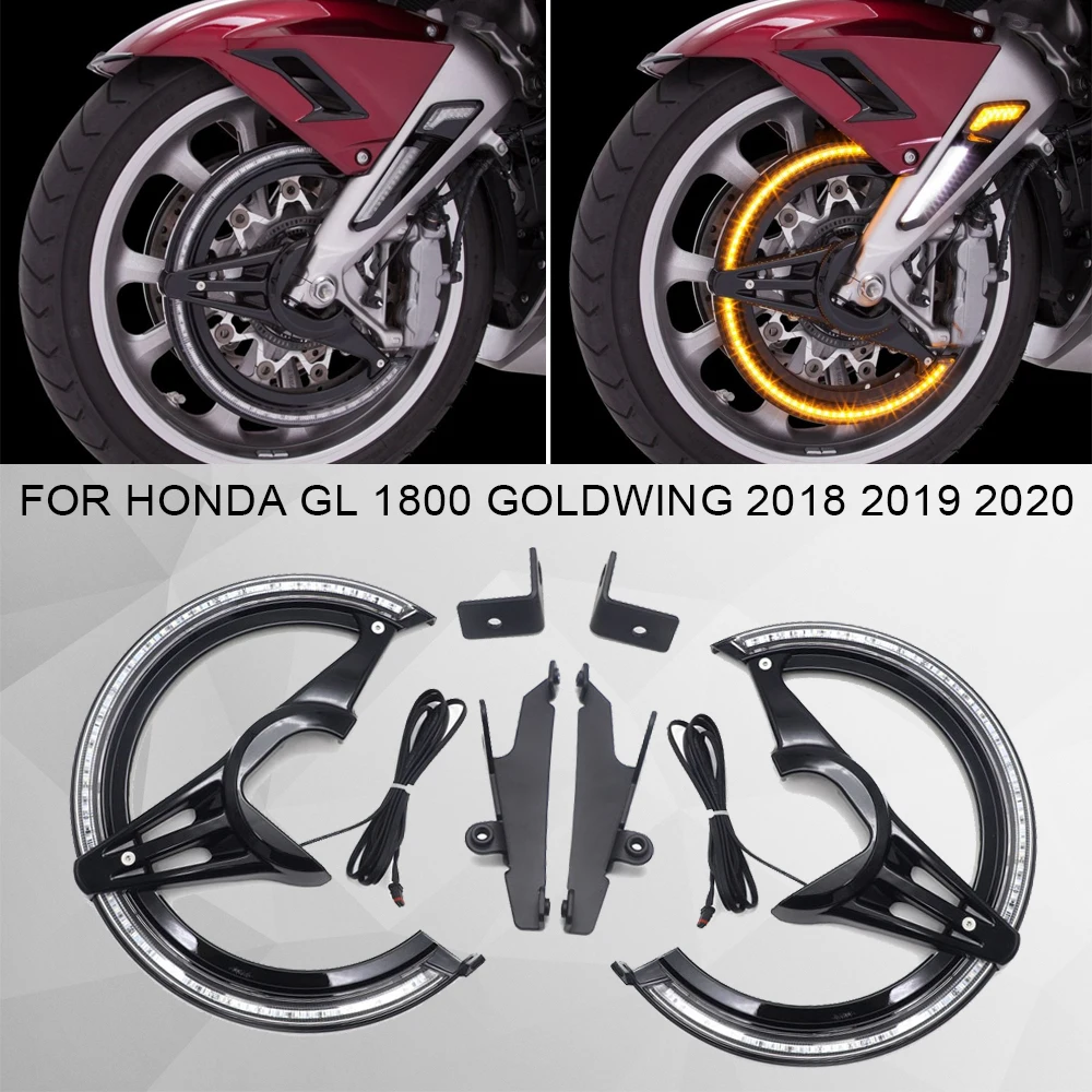 

Black Or Chrome-Plated NEW GL1800 Motorcycle Brake Disc LED Rotor Cover For Honda Goldwing 1800 F6B GL1800 2018 +UP 2019 2020