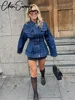 Vintage Washed Denim Women Shirt Slim Lapel Full Sleeve Single Breasted Female Jackets 2025 Spring Fashion Lady Outerwear 2