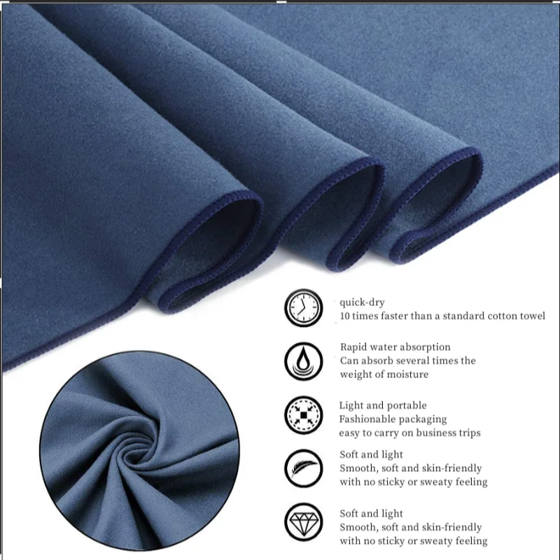 Sports Towel Microfiber Multifunctional Fast Dry Travel Fitness Gym Yoga Swimming Lightweight Sweat Absorbing 2 Pcs Set