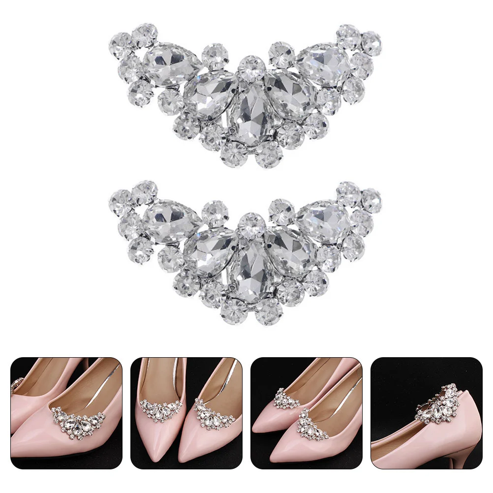 

Decor Buckle Rhinestone Flowers Detachable Shiny Buckles Women Shoe Clips Bride