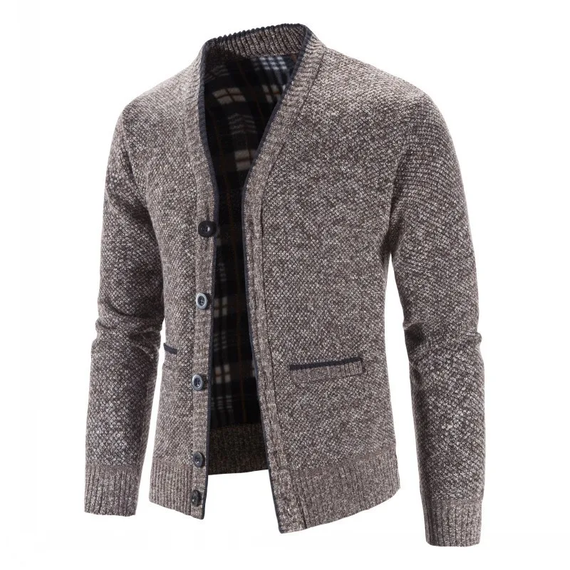 Men Cardigan Knitted Sweatercoat 2023 Autumn Winter Fleece Warm Solid  Casual Knit Cardigans Jacket Coat Fashion Men Clothing - AliExpress