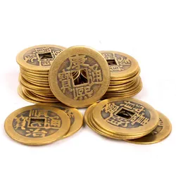 Hot Chinese Feng Shui Lucky Ching/Ancient Brass Coins Set Educational Art Decoration Car Home Hanging Decor Home Accessories